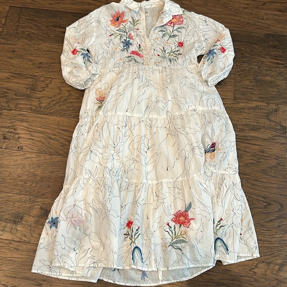 Johnny Was embroidered cotton dress